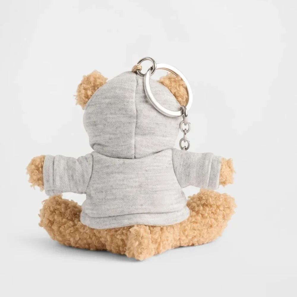 NWT GAP Brannan Bear Hoodie Keychain Charm Heather Grey Logo
